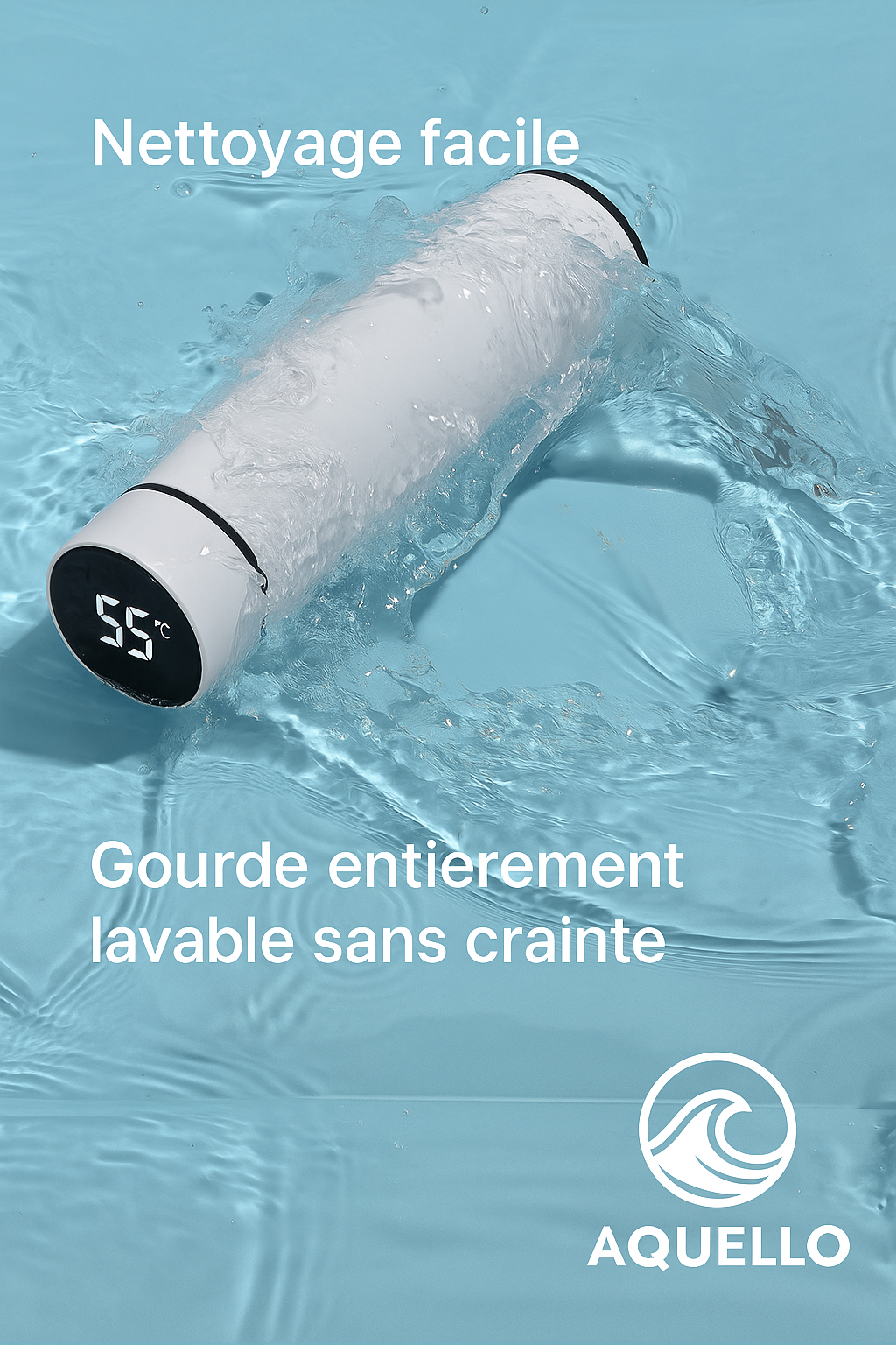 Gourde Argentée Affichage de Température Isotherme 500 ml