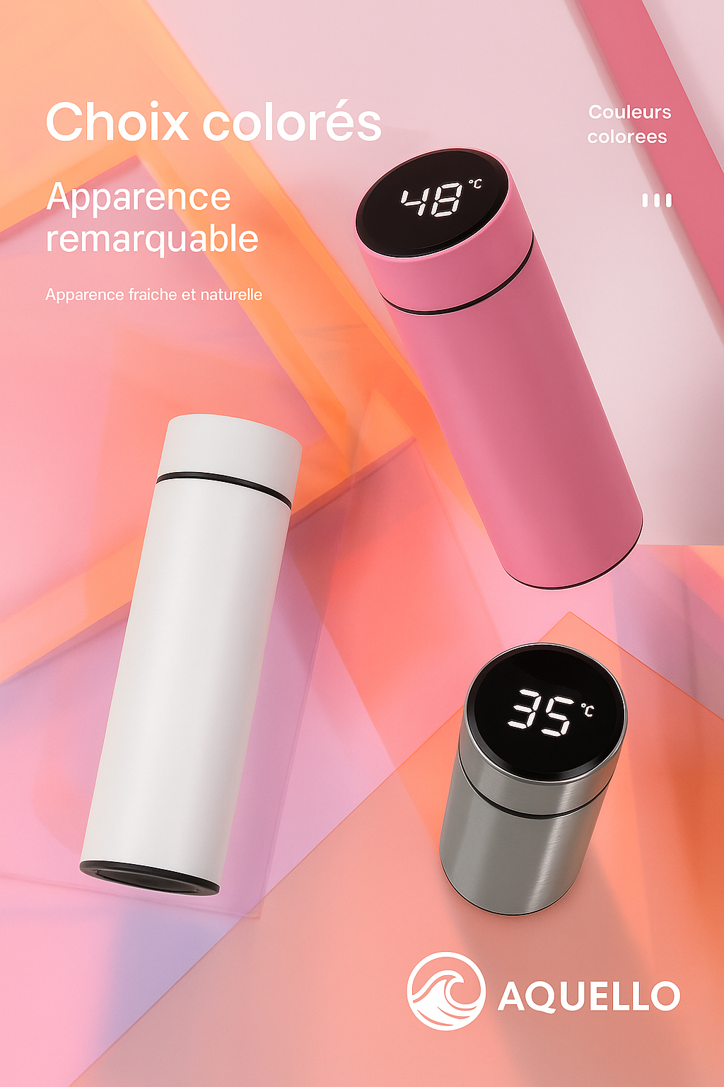 Gourde Argentée Affichage de Température Isotherme 500 ml
