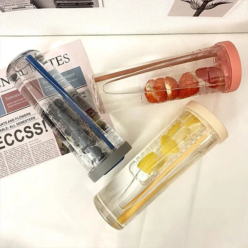 Gourde avec infuseur rose