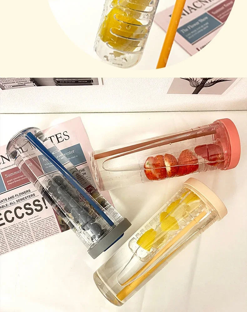 Gourde avec infuseur rose