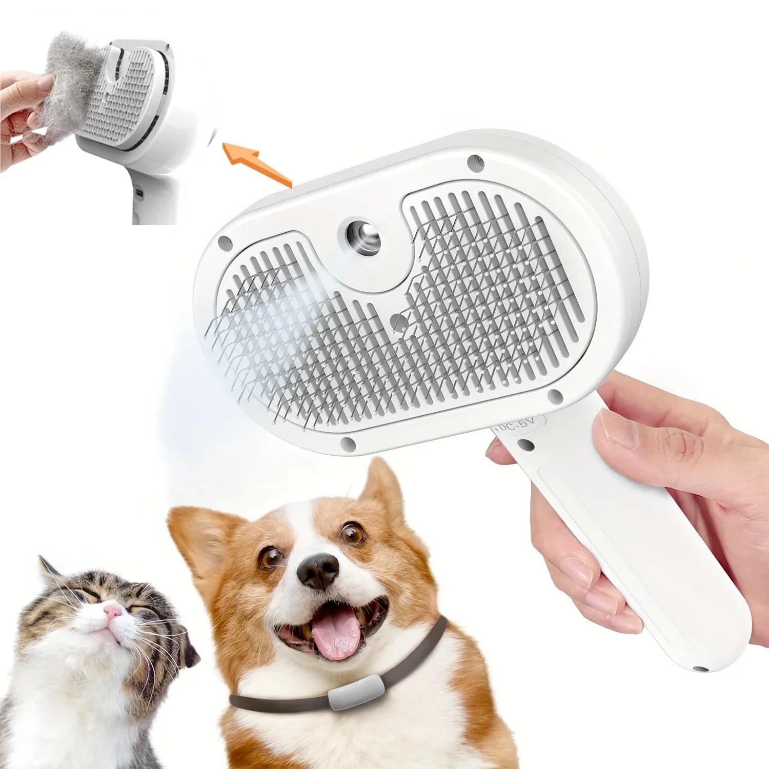 Peigne de toilettage électrique amélioré pour animaux de compagnie, épilation flottante à la vapeur, brosse de nettoyage à vapeur, accessoires de style pour chiens et chats